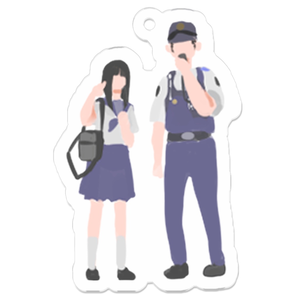 不審者を通報するJK &警察官