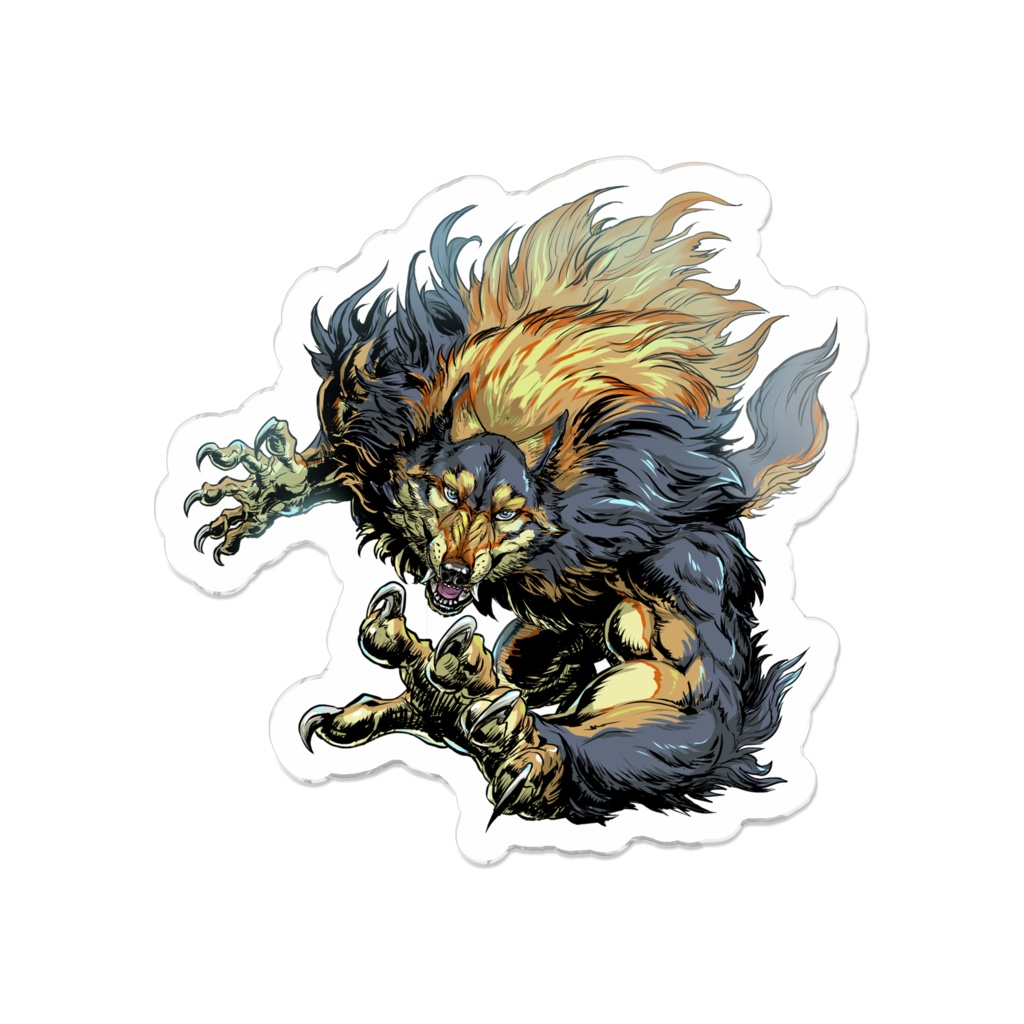 Were wolf Gold アクリルバッジ