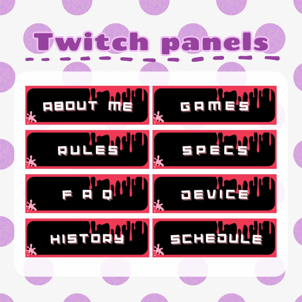 【配信素材】twitchパネル/twitch panel/twitch banner