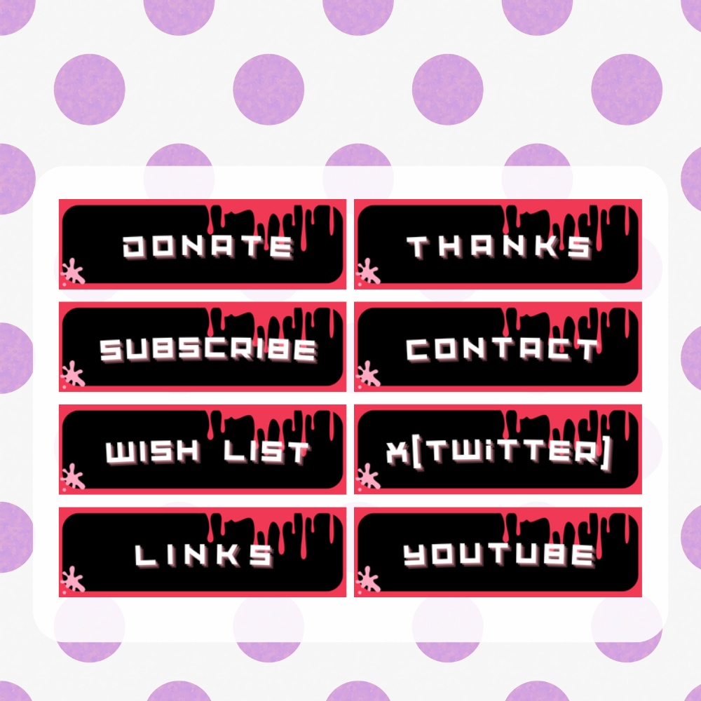 【配信素材】twitchパネル/twitch panel/twitch banner