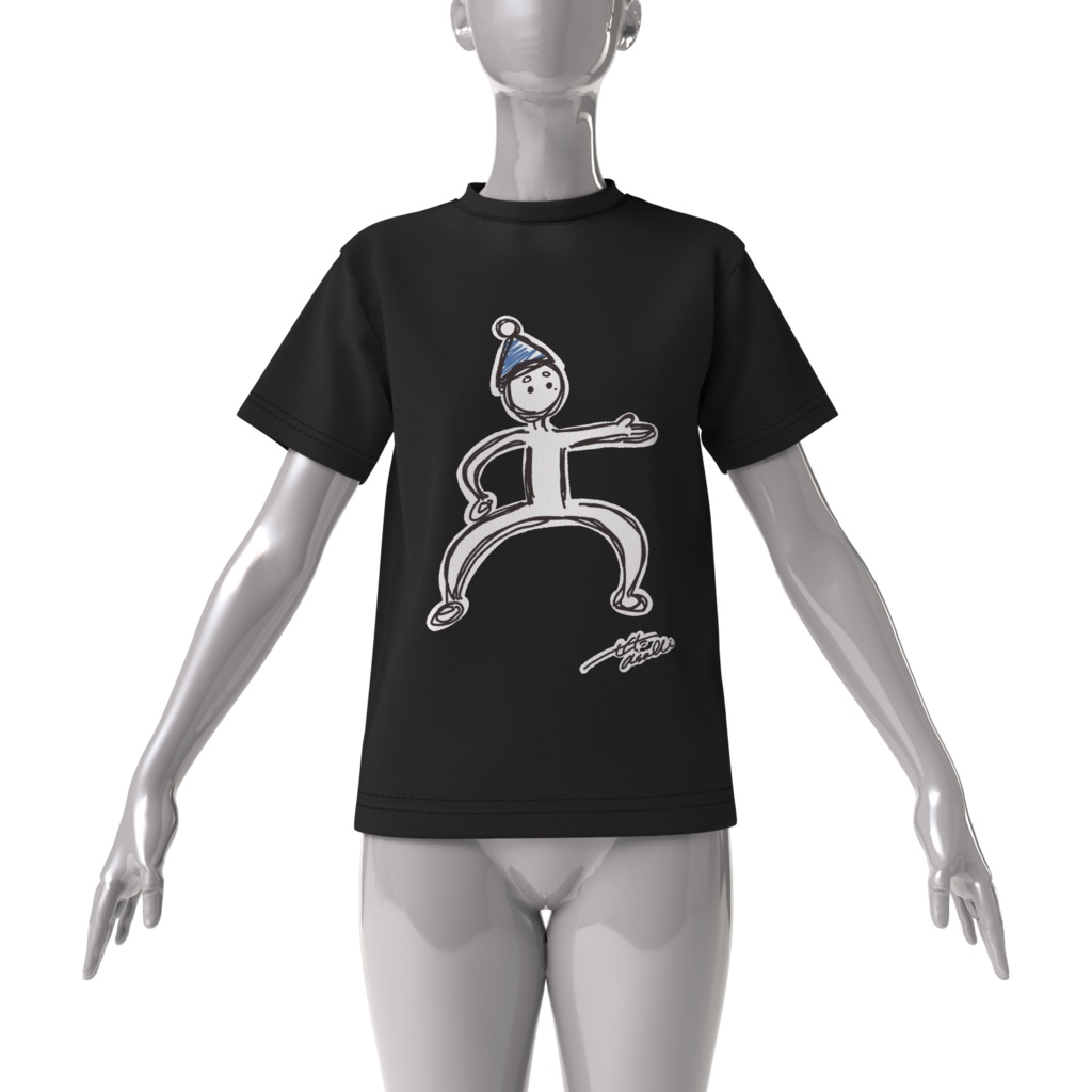 せた feat.四股踏み ビッグシルエットTシャツ -黒-