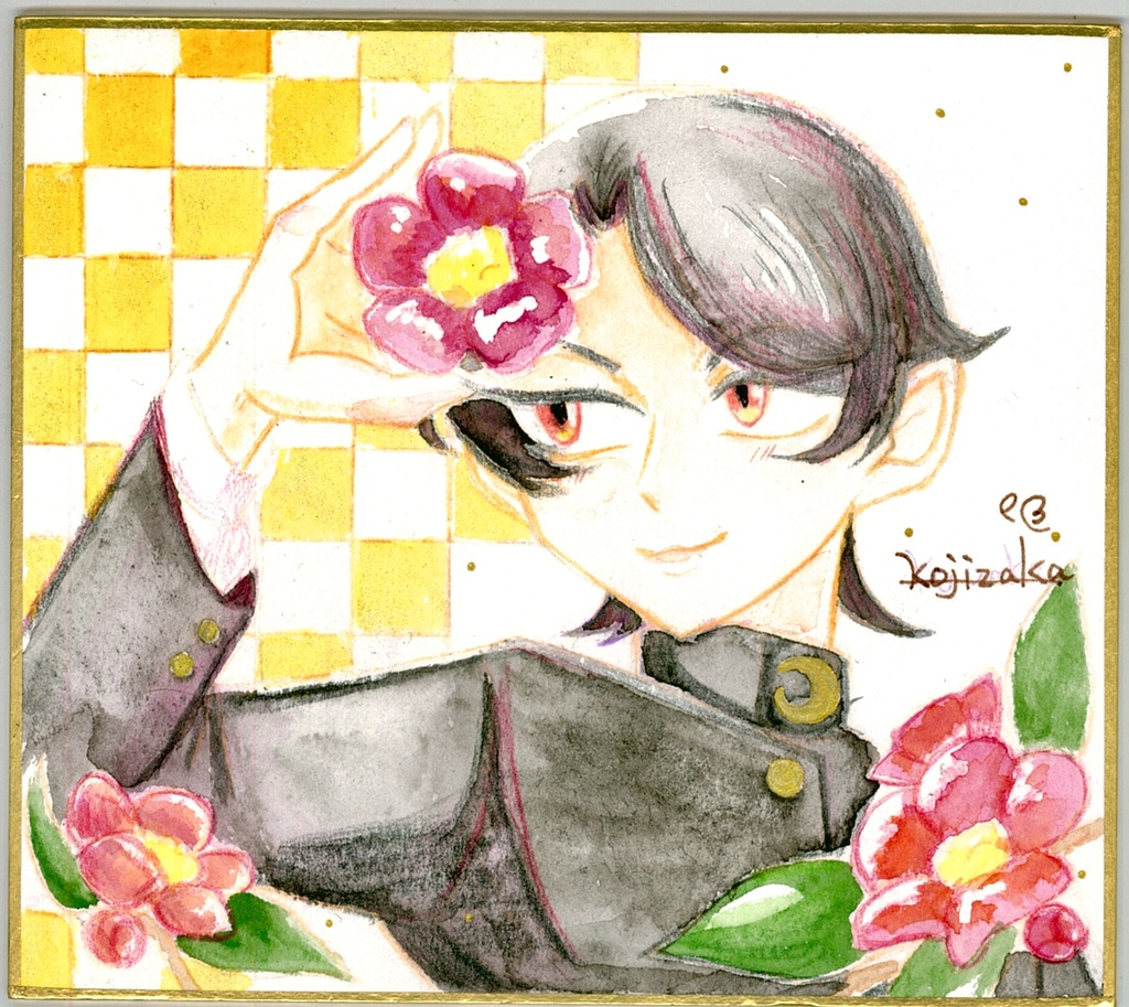 原画色紙【椿】