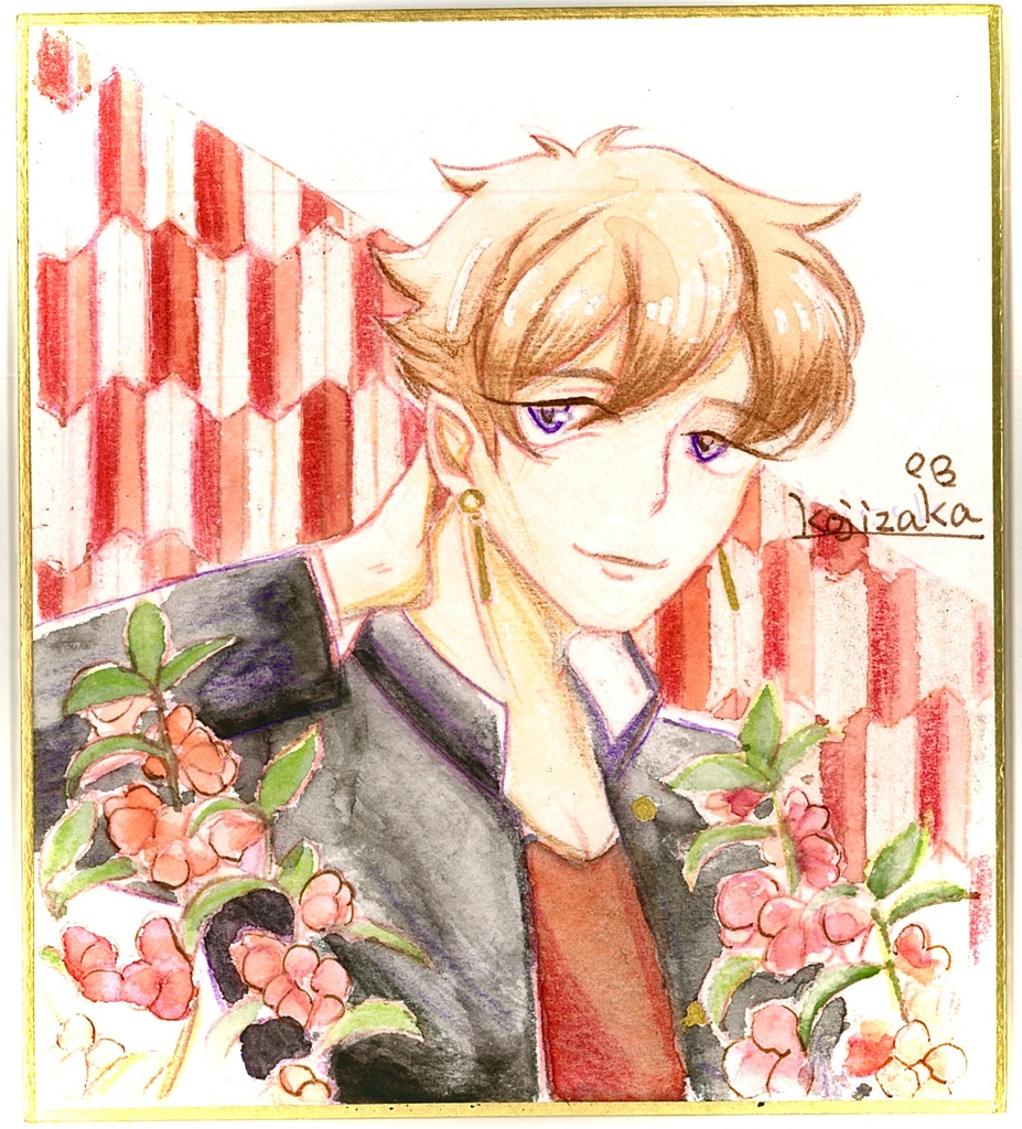 原画色紙【鳳仙花】