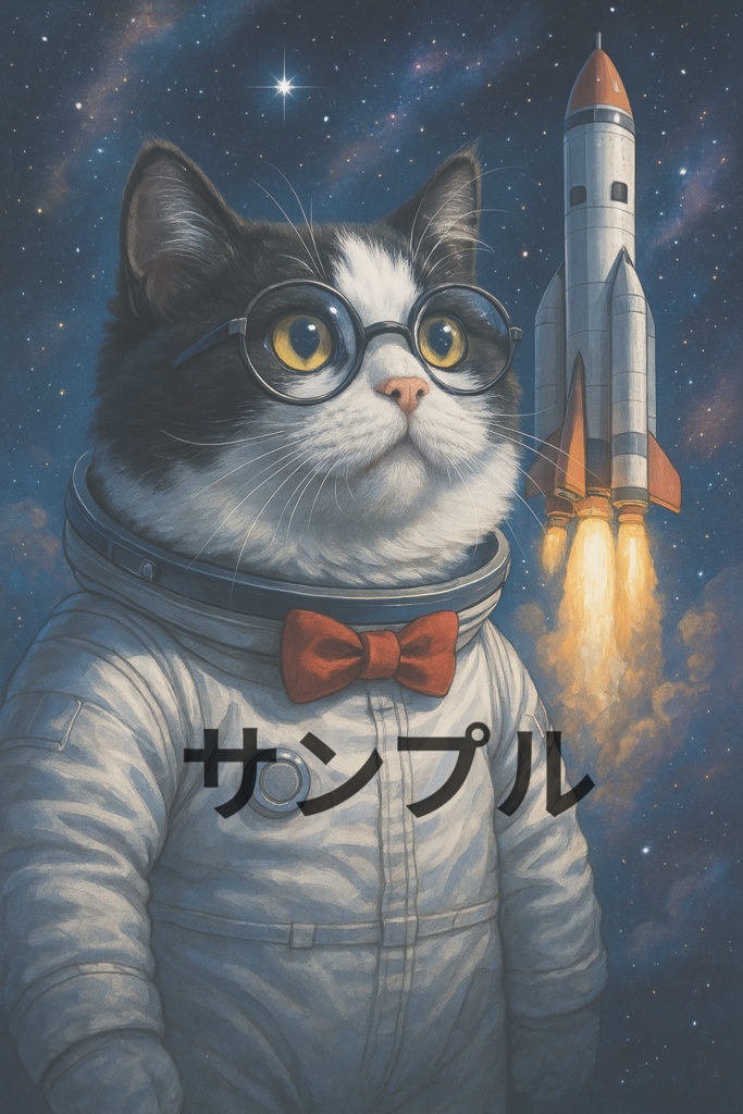 宇宙を旅するメガネ猫の冒険壁紙