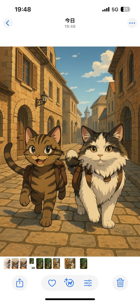 街を歩く猫ちゃんのスマホ壁紙 🐾