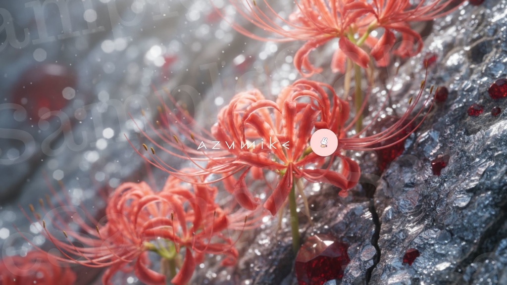 【背景素材8枚】彼岸花の世界|金/紅/白/蒼+宝石近景(FHD・商用可)