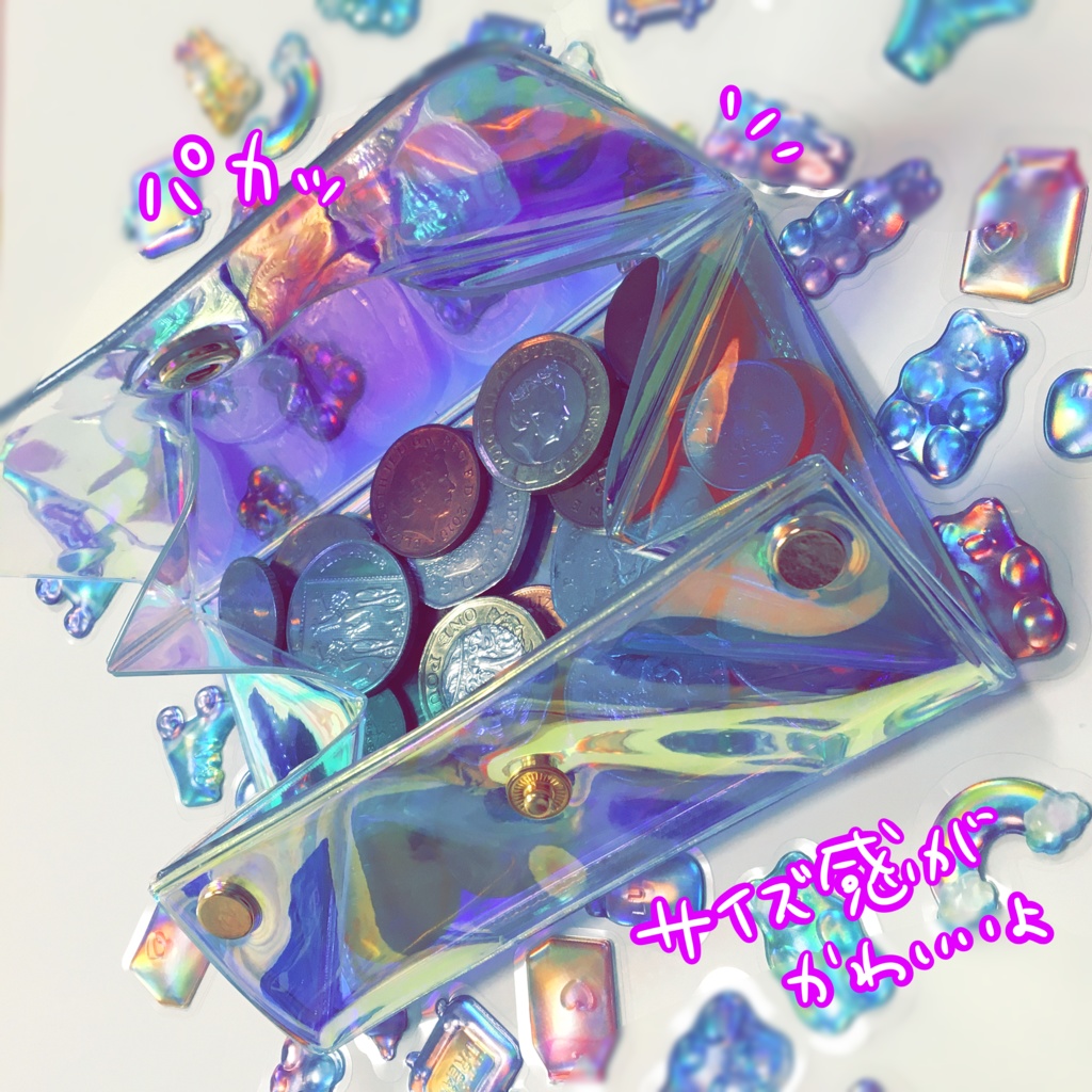 【再販】けもみみ🐶🐰4次狂ちゃんのオーロラボックスコインケース