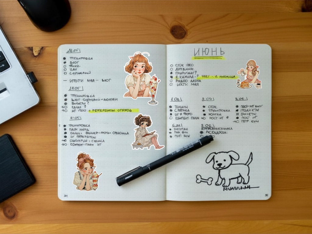 おやつタイム女子 透過PNG素材8種セット