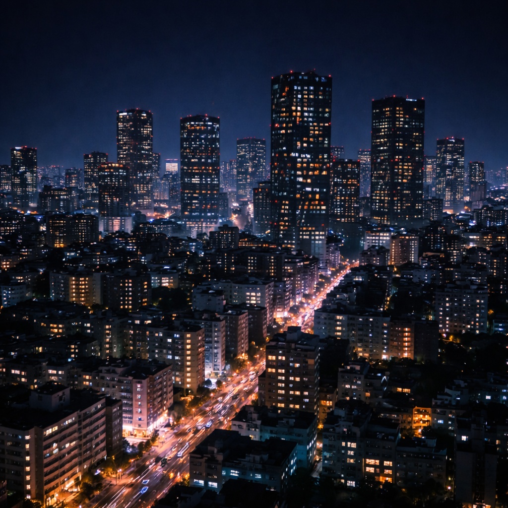 灯りが消えない街