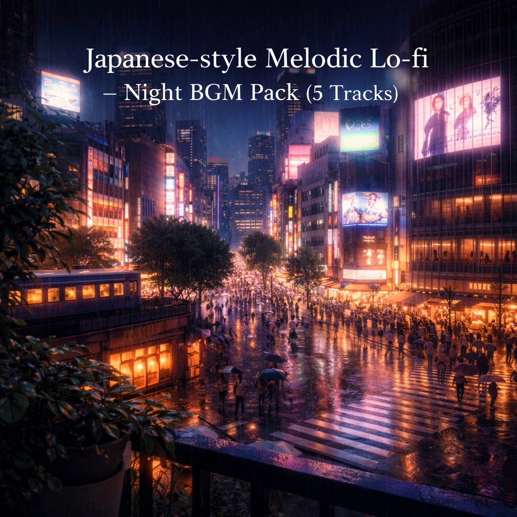 Japanese-style Melodic Lo-fi – Night BGM Pack（5 Tracks）