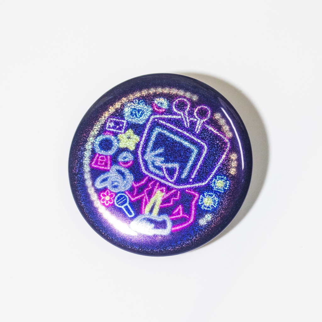 Deltarune テナ クリス スパムトンのキラキラホロ缶バッジ