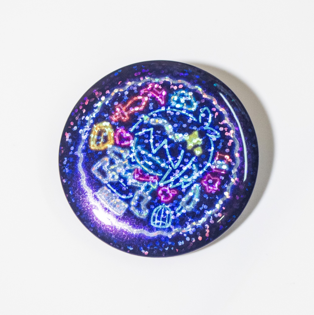 Deltarune テナ クリス スパムトンのキラキラホロ缶バッジ