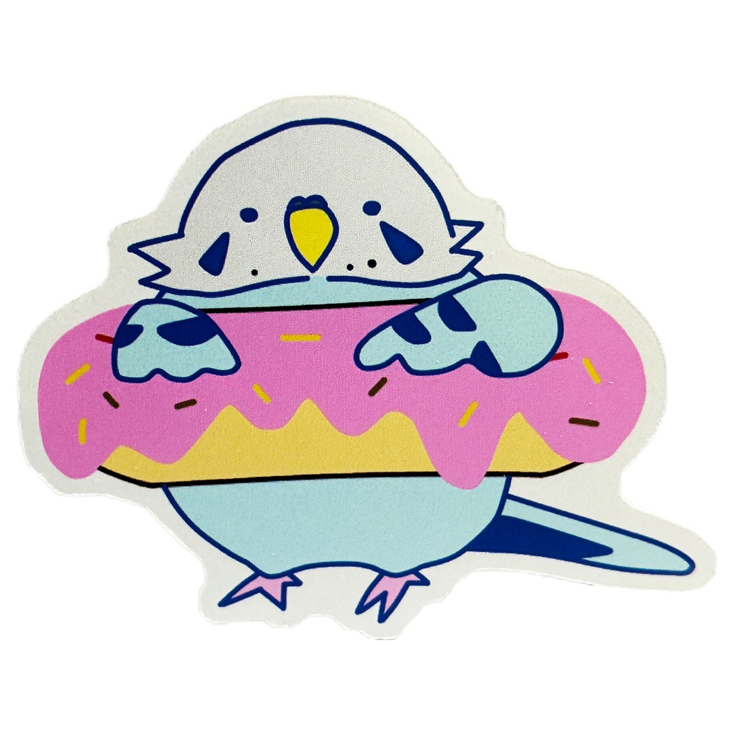 セキセイインコステッカー《ドーナツ》