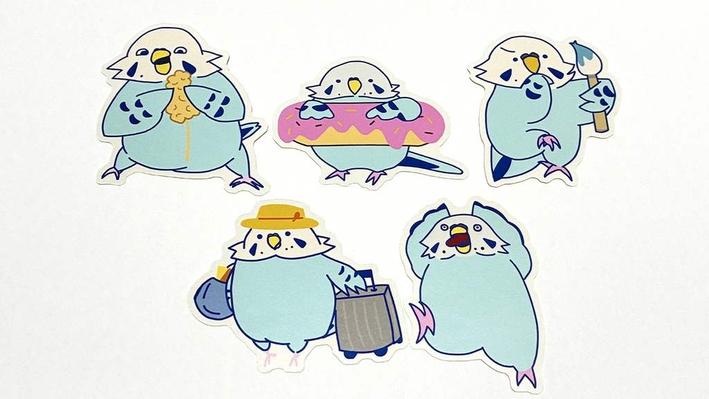 セキセイインコステッカー《5種セット》