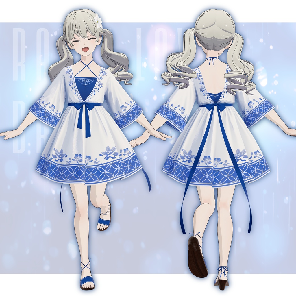 【複数アバター対応】雨恋いワンピース - Rainy Love Dress