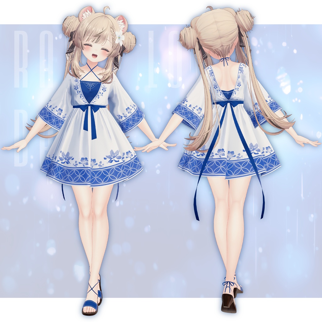 【複数アバター対応】雨恋いワンピース - Rainy Love Dress