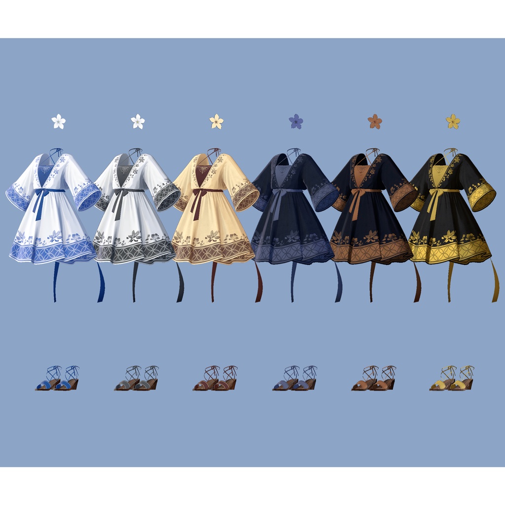 【複数アバター対応】雨恋いワンピース - Rainy Love Dress