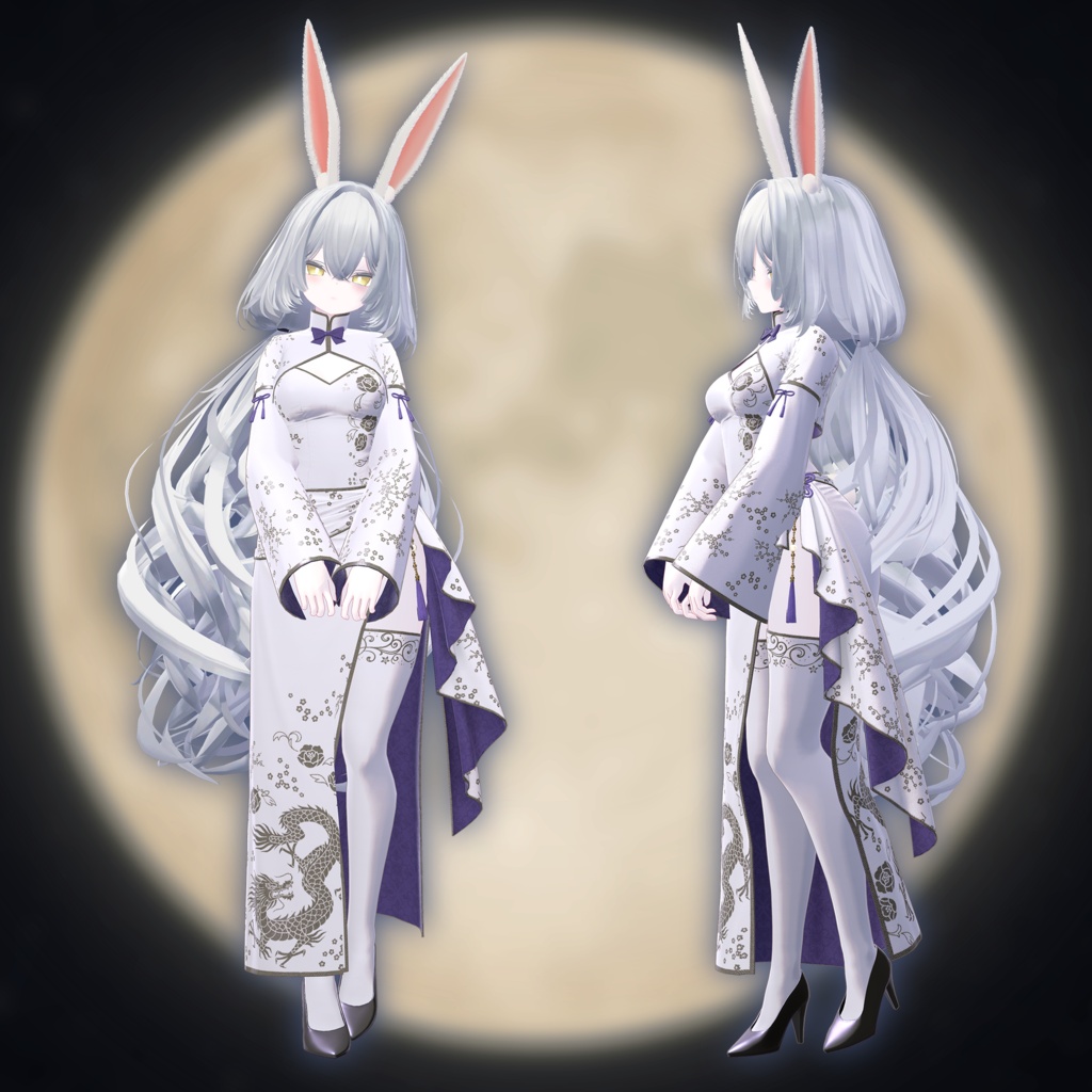 【複数アバター対応】おつきみチャイナバニー - Otsukimi China Bunny