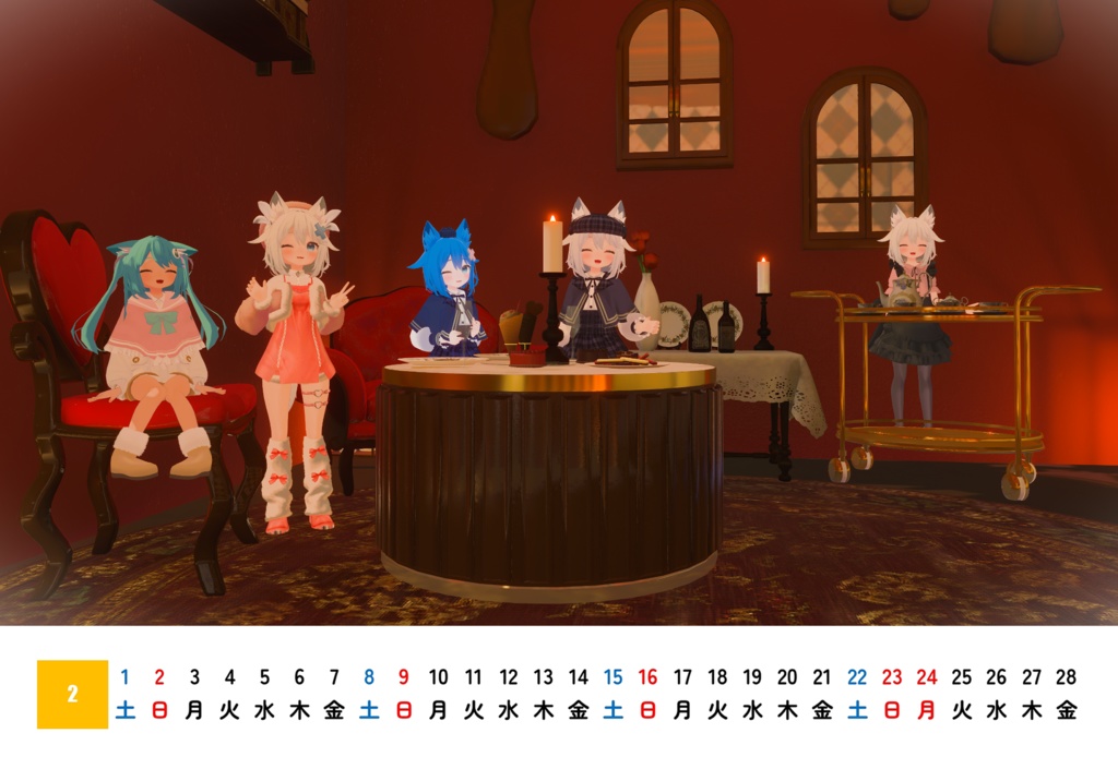 2025ミントちゃんカレンダーA.Bセット【デスクトップ版】