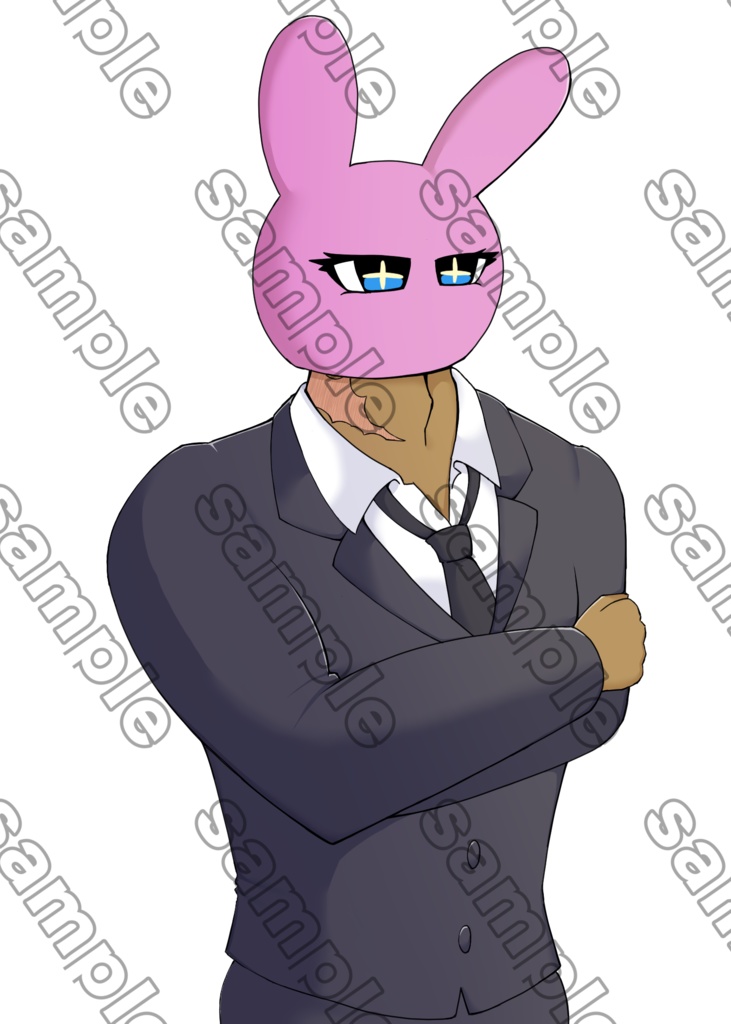 うさぎ被りのスーツマン