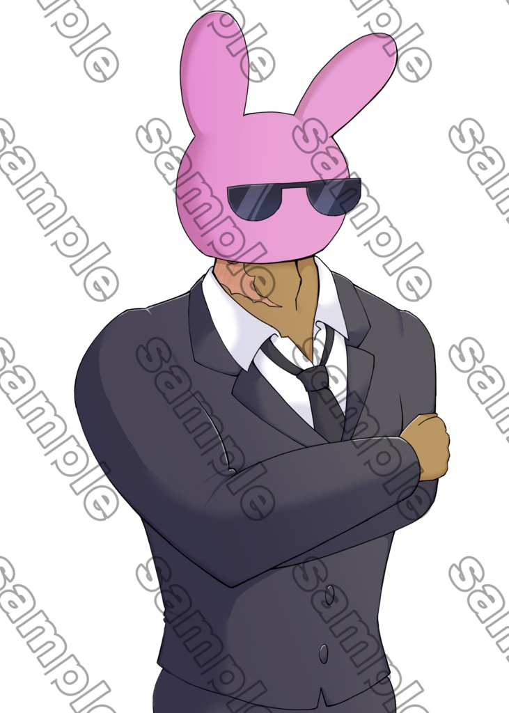 うさぎ被りのスーツマン