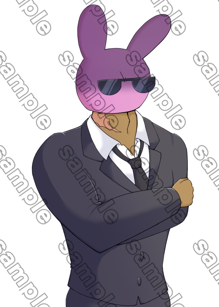 うさぎ被りのスーツマン