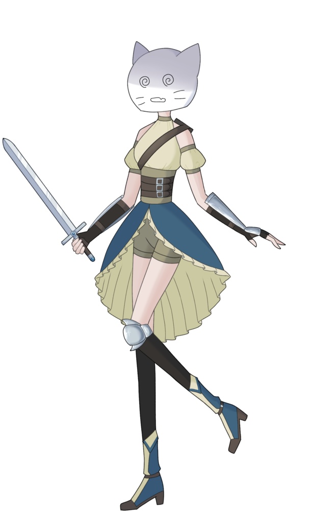 【立ち絵】猫被り女剣士