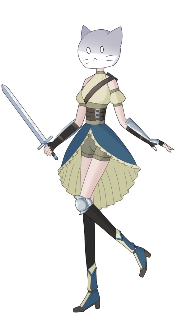 【立ち絵】猫被り女剣士