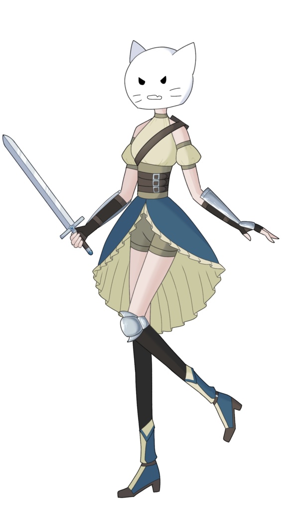 【立ち絵】猫被り女剣士