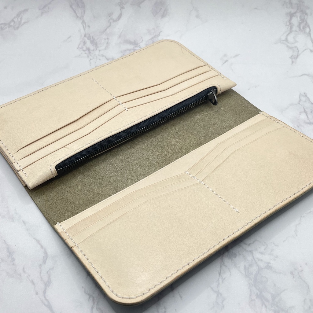 受注生産(5カラー)※カーキ在庫1つのみ即納可【本革】ロングウォレット(姫路レザー)