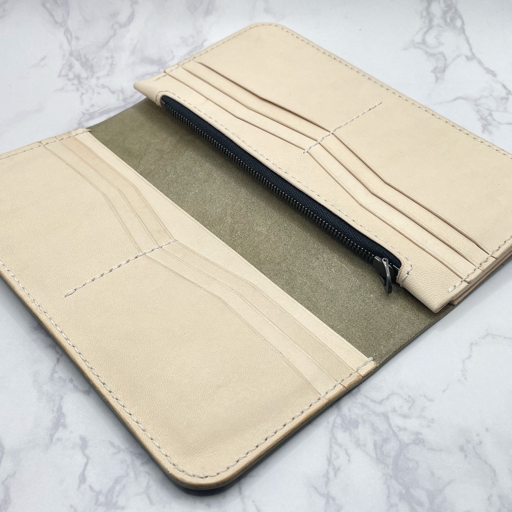 受注生産(5カラー)※カーキ在庫1つのみ即納可【本革】ロングウォレット(姫路レザー)