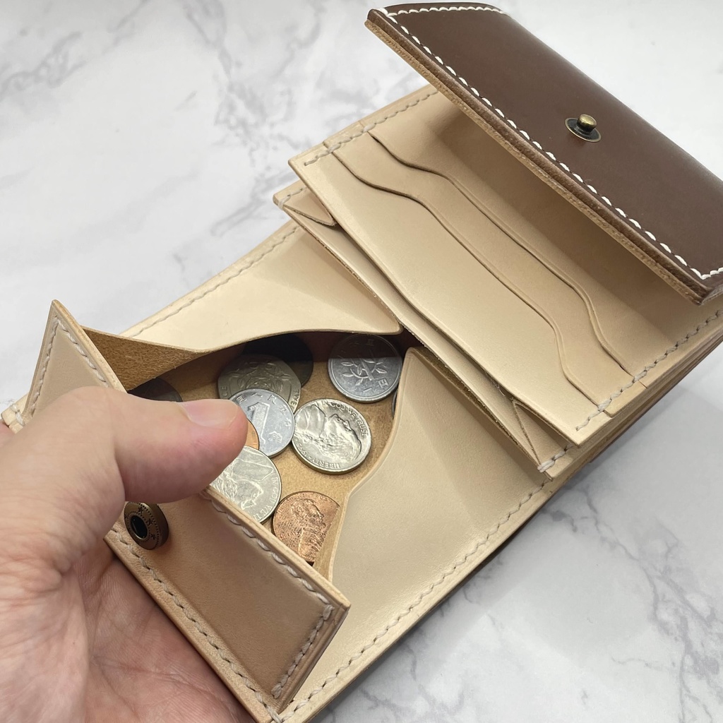 受注生産(5カラー)【本革】三つ折り財布(姫路レザー)