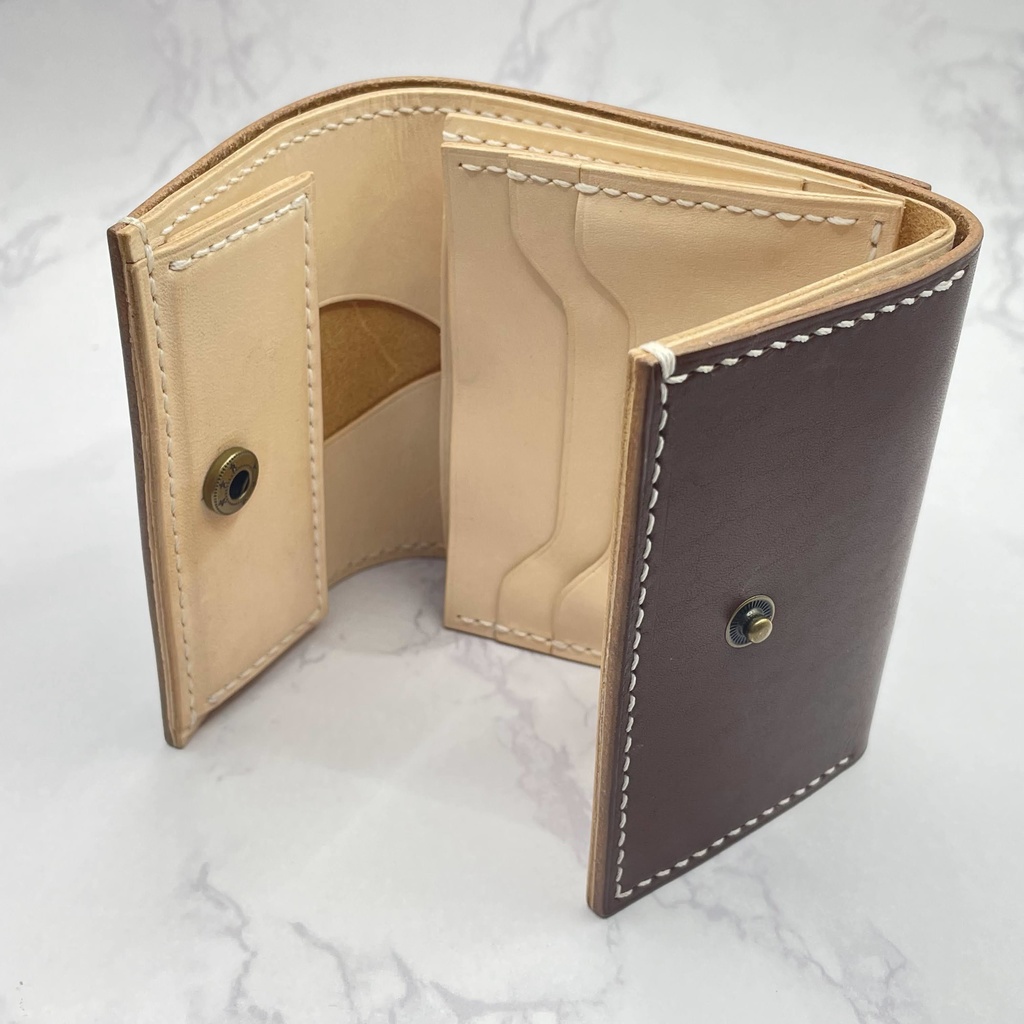 受注生産(5カラー)【本革】三つ折り財布(姫路レザー)