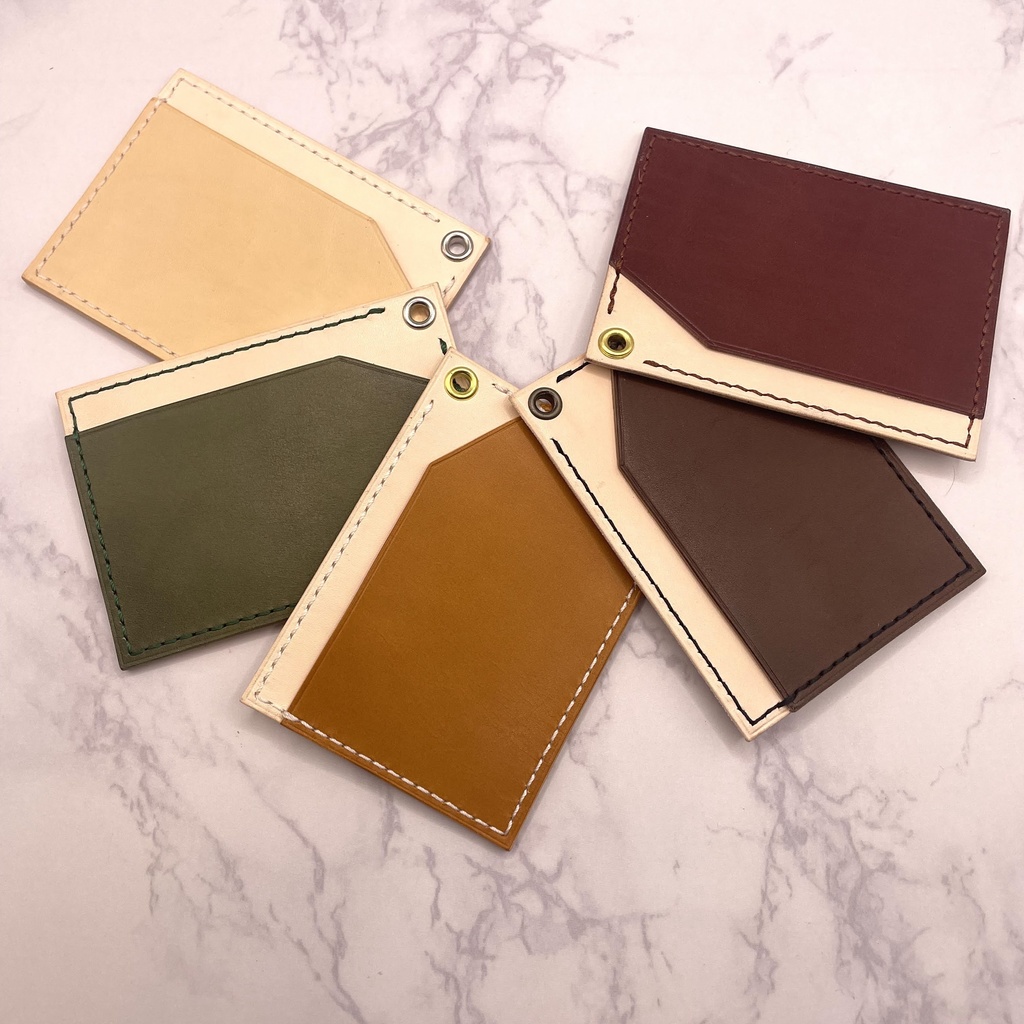 【本革】カラフルパスケース/カードケース/フェースと糸のお色指定可*各色1個は在庫有のため即納可