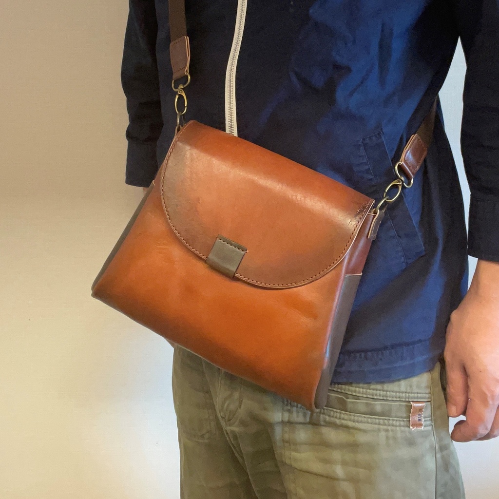 【カラーリクエスト可】本革のショルダーバッグ/バイカラー/セミオーダー