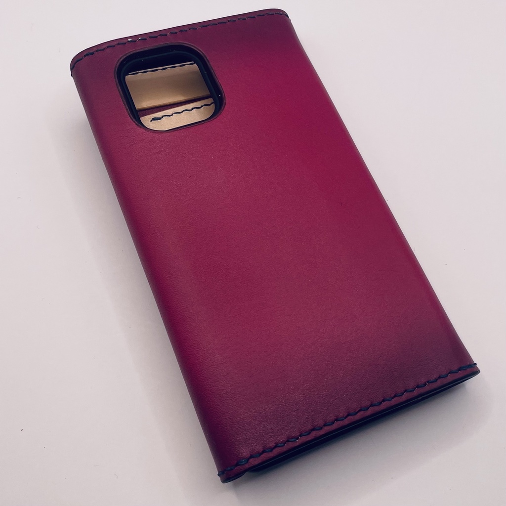 推し色 本革スマホケース(iphone全シリーズ対応可)カラーオーダー可
