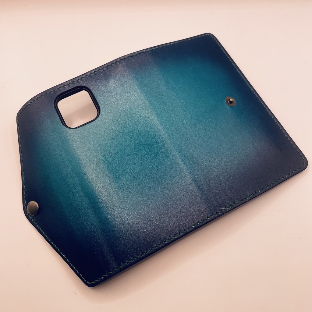 推し色 本革スマホケース(iphone全シリーズ対応可)カラーオーダー可