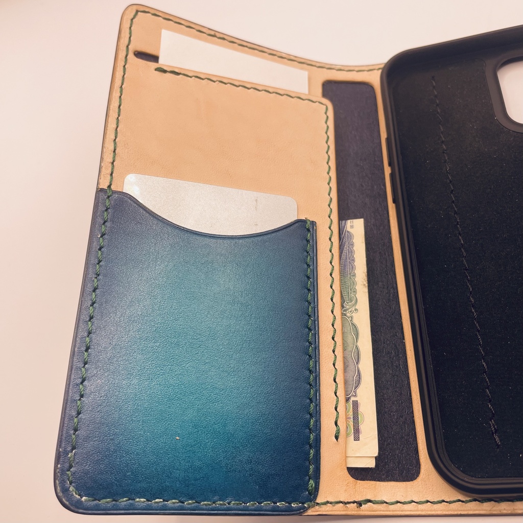 推し色 本革スマホケース(iphone全シリーズ対応可)カラーオーダー可