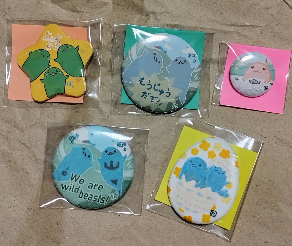 【新作】アザラシ缶バッジとトートバッグ
