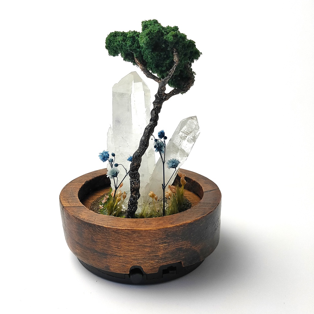 鉱物ランプ・水晶『結晶大地Ⅰ』中・10パターン切替点灯