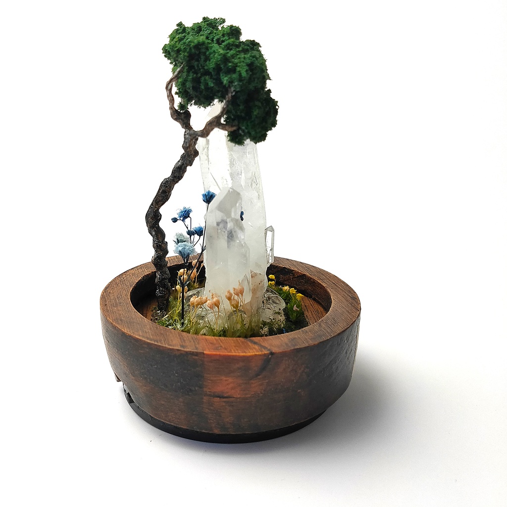 鉱物ランプ・水晶『結晶大地Ⅰ』中・10パターン切替点灯