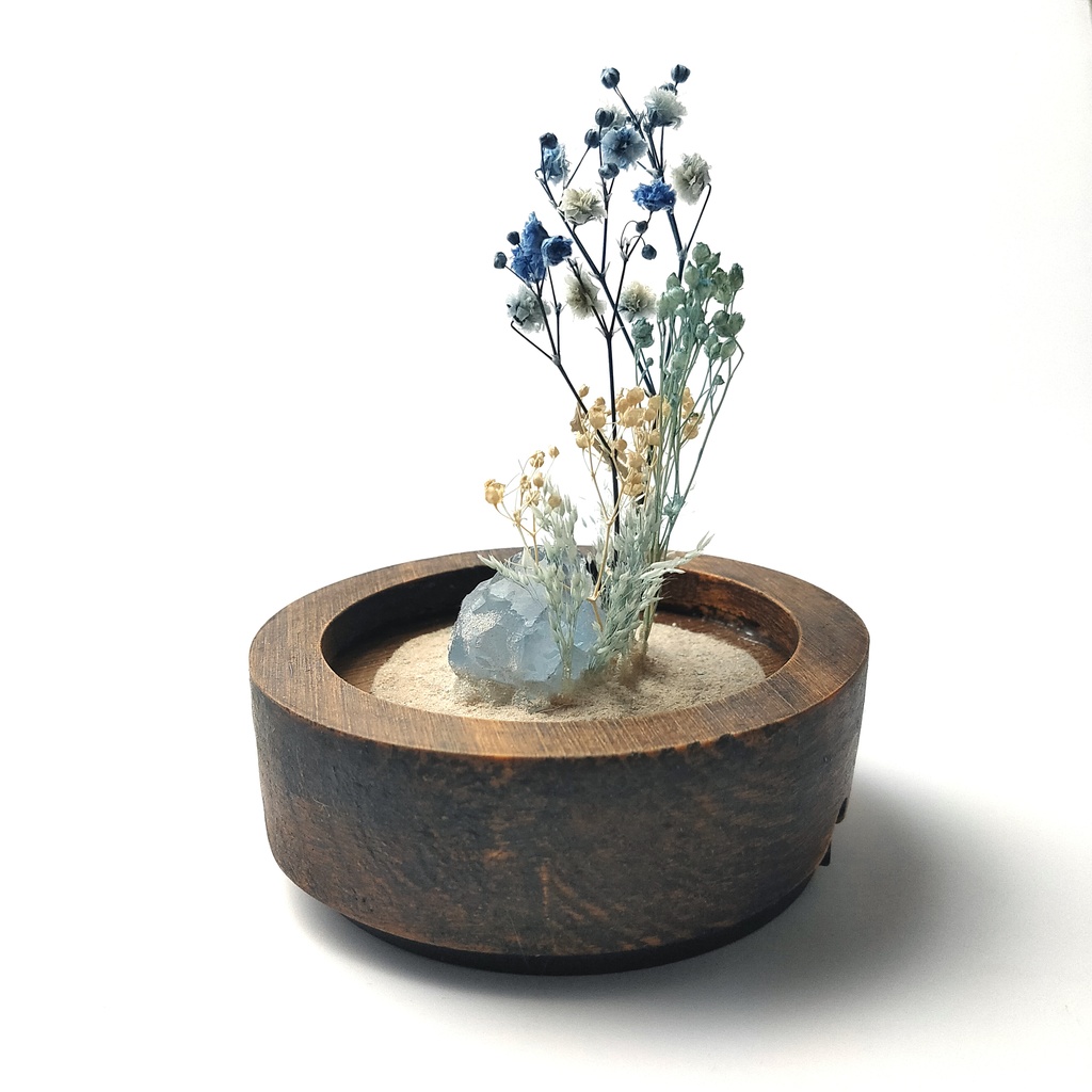 鉱物ランプ・天青石『空色の憧憬』中・10パターン切替点灯