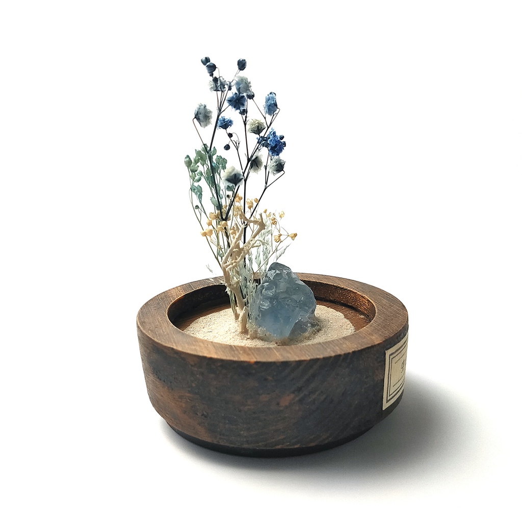 鉱物ランプ・天青石『空色の憧憬』中・10パターン切替点灯