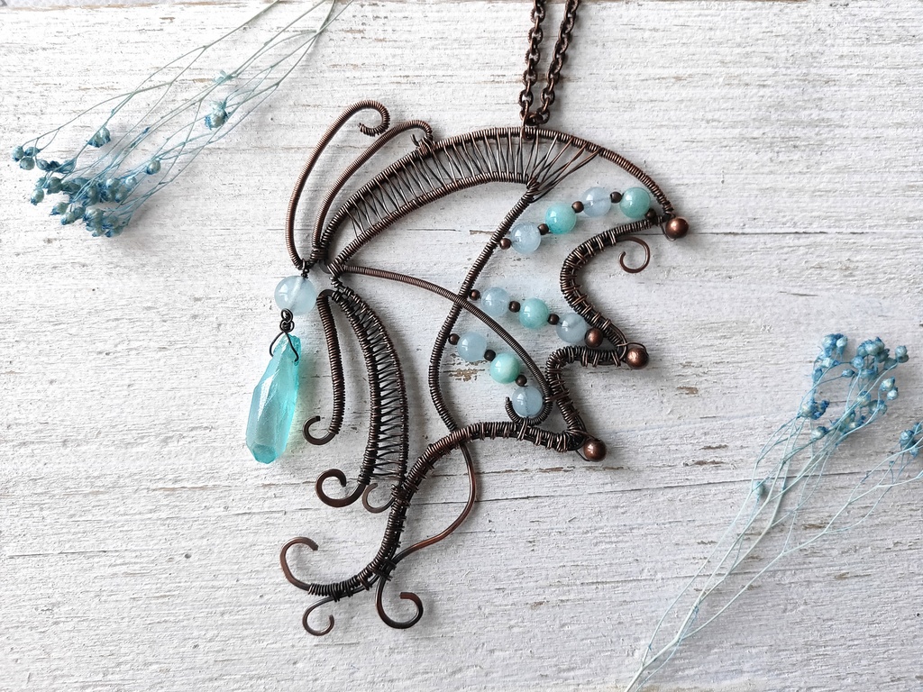 夢幻の蝶ネックレス*空色*