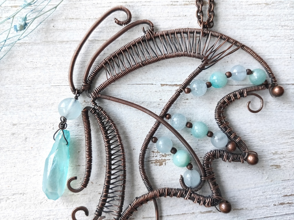 夢幻の蝶ネックレス*空色*