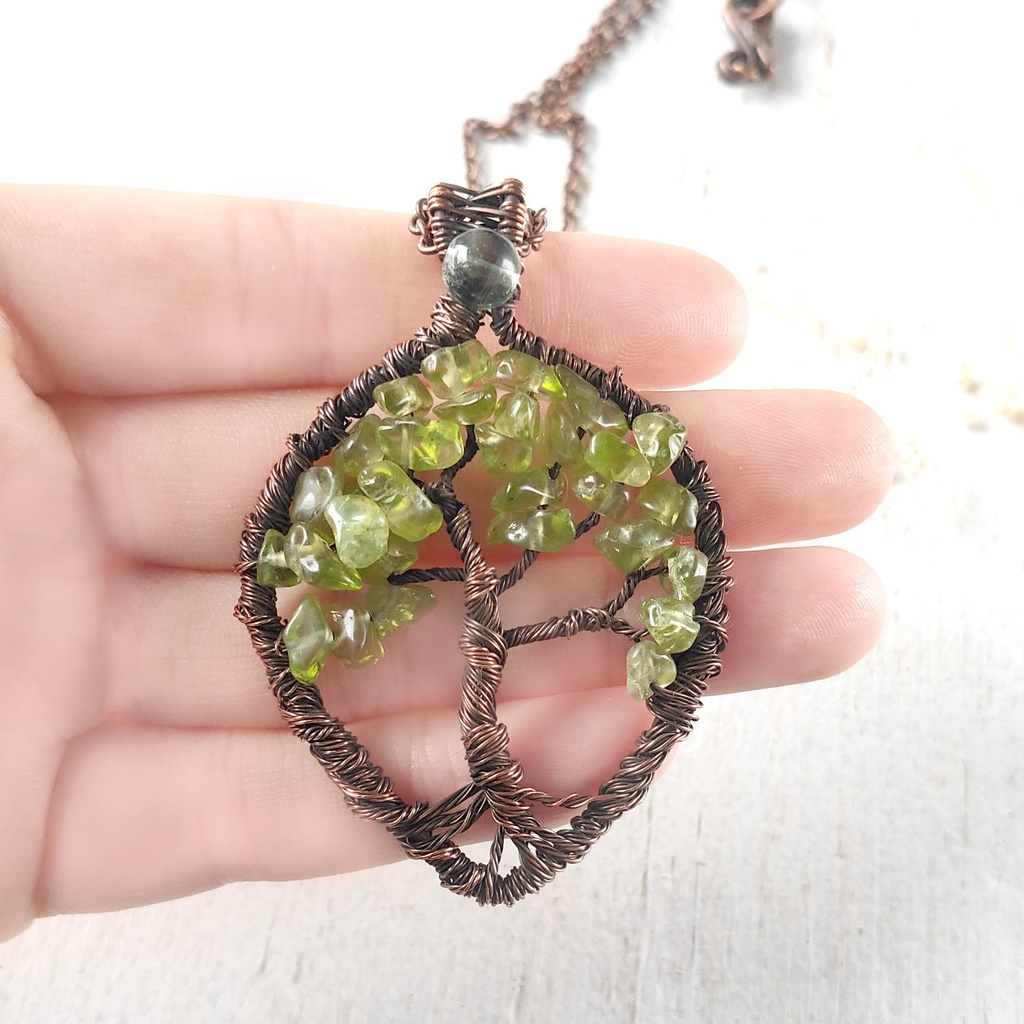 結晶の樹ネックレス*ペリドット*
