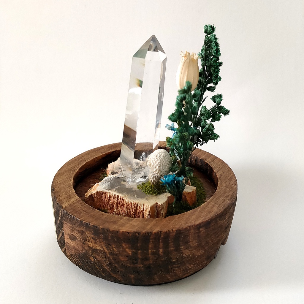 『結晶の森』中・鉱物ランプ・水晶・珪化木・10パターン切替点灯