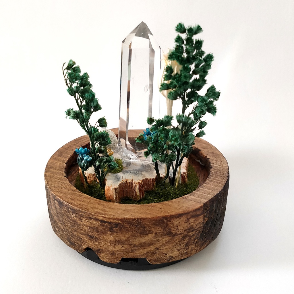 『結晶の森』中・鉱物ランプ・水晶・珪化木・10パターン切替点灯