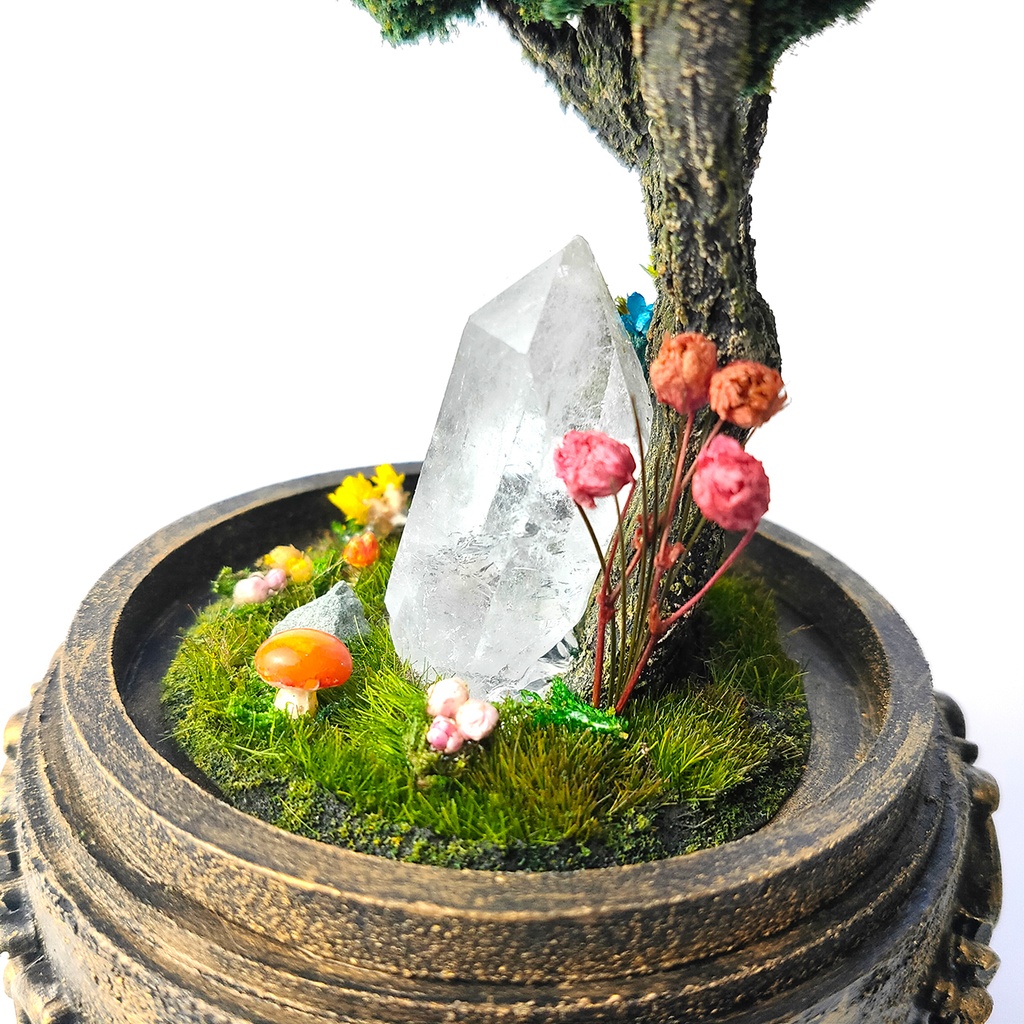 鉱物ランプ『キノコの森』中・水晶・リモコン切替点灯