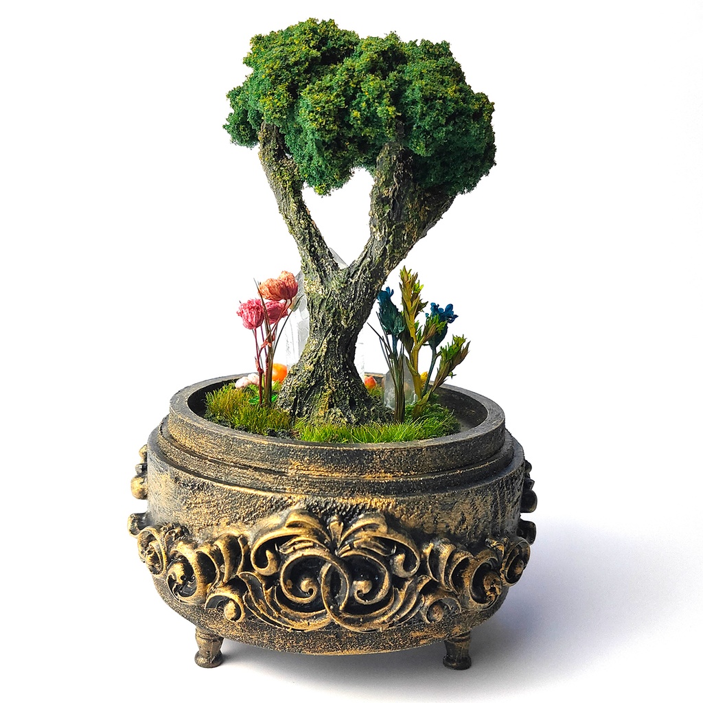 鉱物ランプ『キノコの森』中・水晶・リモコン切替点灯